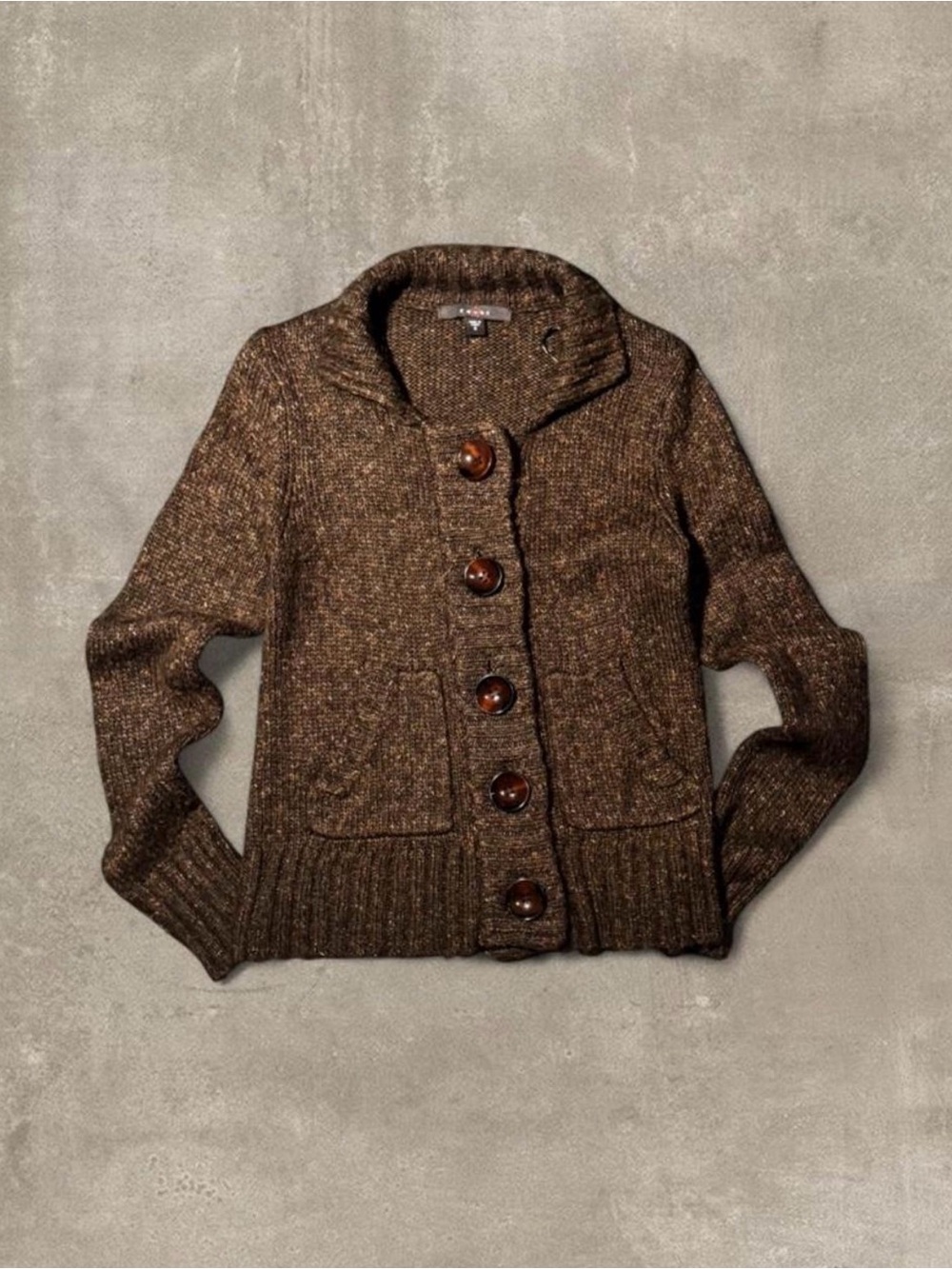 Brown cardigan with a boho vibe